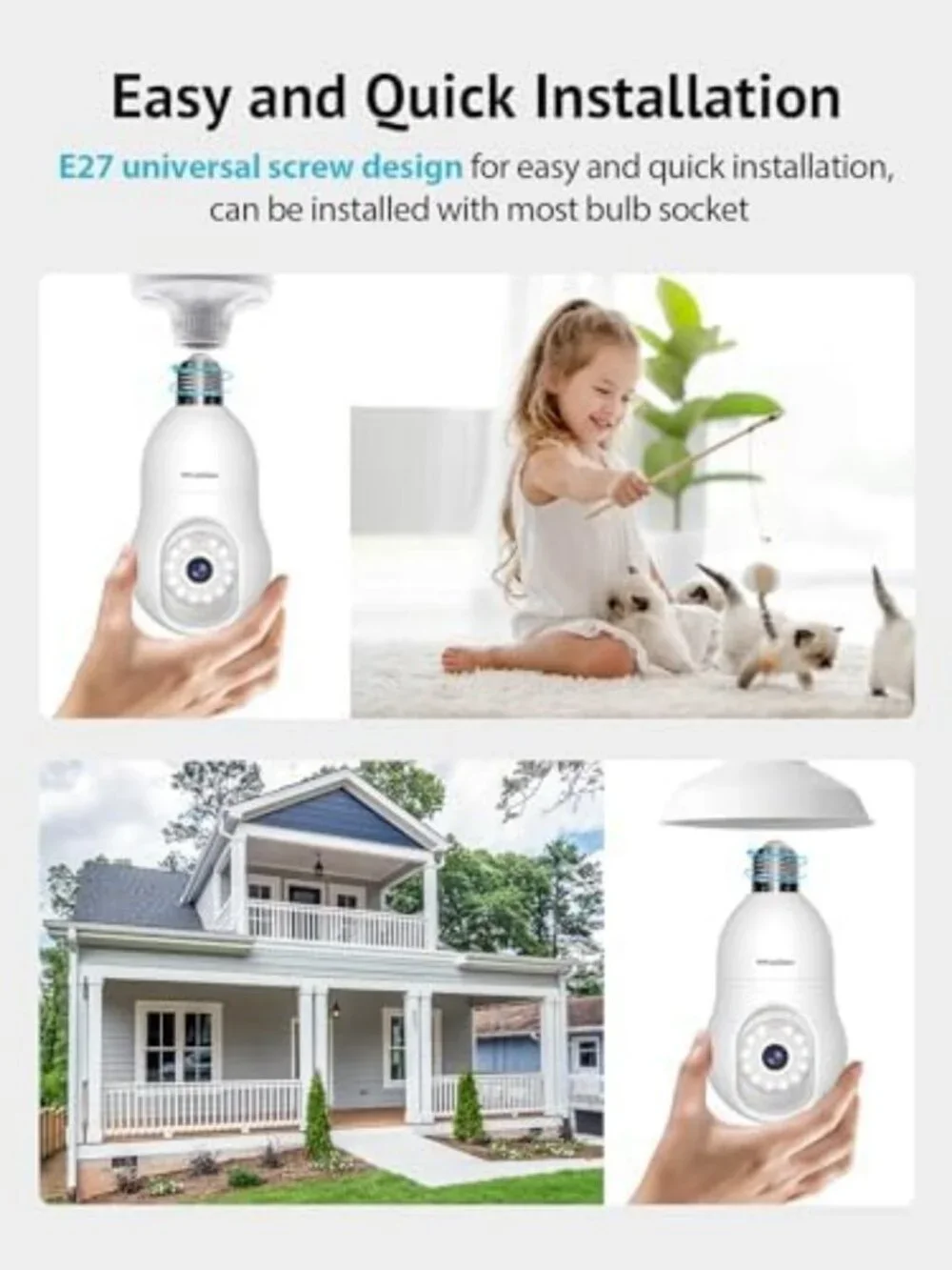360° Wireless 4MP Security Camera - Full Color Day/Night, Motion Detection, Easy